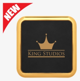 Square Black Leatherette Coaster With Gold Edge - Emblem, HD Png Download, Transparent PNG