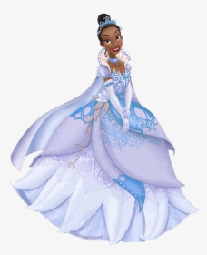 Princess Tiana In Her New Winter Blue Dress - Disney Princess Tiana Blue Dress, HD Png Download, Transparent PNG