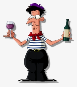 Drinking Clipart Alcoholic Man - French Man Clipart, HD Png Download, Transparent PNG