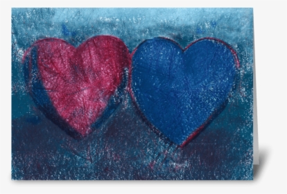 Two Hearts Greeting Card - Heart, HD Png Download, Transparent PNG