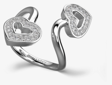 Two Hearts Twisted Pave Ring 18k White Gold - Body Jewelry, HD Png Download, Transparent PNG