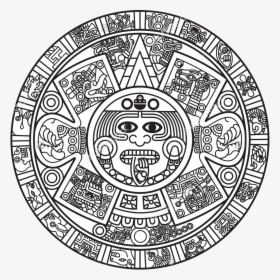 Merchant Drawing Aztec - Aztec Calendar Coloring Page, HD Png Download ...