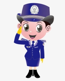 China Police Officer Chinese Public Security Bureau - Dibujo Animado Mujer Policia, HD Png Download, Transparent PNG