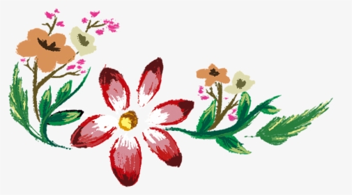 Flowers, Painted, Floral, Summer, Spring, Decoration - Kytky Malované, HD Png Download, Transparent PNG