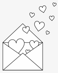 Colorable Love Letter - Love Note Clipart, HD Png Download, Transparent PNG