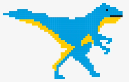 Dinosaur, Pixels, Model, Square, Color, Blue, Yellow - Pixel Art Nature Easy, HD Png Download, Transparent PNG