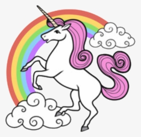 #rainbow #rainbows #unicorns #unicorn - Unicorn And Rainbow Clipart, HD Png Download, Transparent PNG