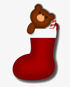 Candy Cane Clipart Christmas Stocking Cute Cartoon - Cute Christmas Stocking Clipart, HD Png Download, Transparent PNG