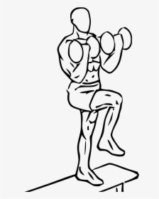 Step Up With Bicep Curl, HD Png Download, Transparent PNG