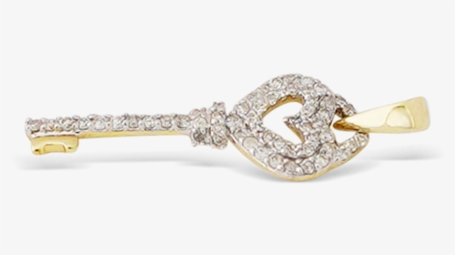 10k Yellow Gold Diamond Heart Key - Pre-engagement Ring, HD Png Download, Transparent PNG