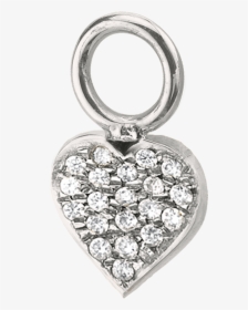 Diamond Heart Hoop Charm - Locket, HD Png Download, Transparent PNG