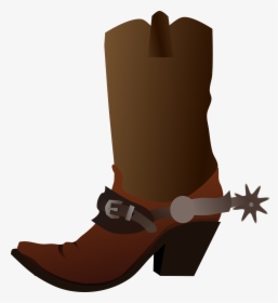 Boot, Western, Cowboy, Star, Country, High, Brown - Cowboy Boot Clipart Png, Transparent Png, Transparent PNG