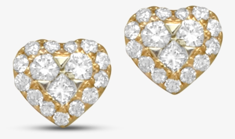 Lady Lovely Rose Gold Diamond Heart Earrings - Diamond, HD Png Download, Transparent PNG