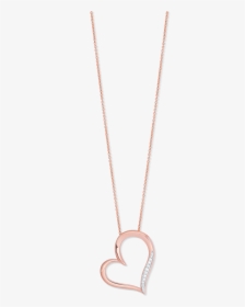 06tdw Diamond Heart Angled Slider Pendant Chain - Locket, HD Png Download, Transparent PNG