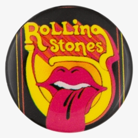 Rolling Stones Mouth On Yellow Music Button Museum - Circle, HD Png Download, Transparent PNG