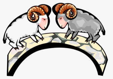 Vector Illustration Of Mountain Goat Rams Butt Heads - Proyecto Del Hombre Borrego, HD Png Download, Transparent PNG
