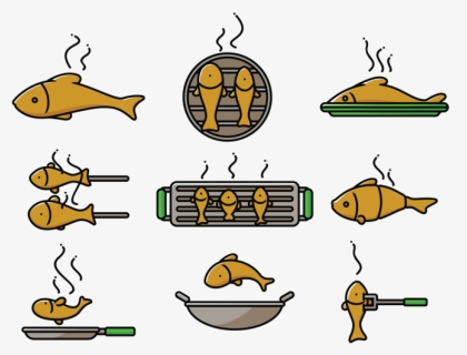 Fish Fry Icons Vector, HD Png Download, Transparent PNG