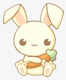 Cute Kawaii Bunny Rabbit Carrot Chibi Animals Adorable - Bunny Drawing Easy Cute, HD Png Download, Transparent PNG