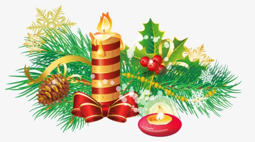 Christmas Decoration Candle Clip Art - Transparent Background Christmas Candle Png, Png Download, Transparent PNG