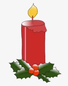 Free Christmas Candles Clipart , Transparent Cartoons - Christmas Candle Cartoon, HD Png Download, Transparent PNG