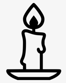 Christmas Candle - Candle Black And White, HD Png Download, Transparent PNG