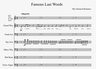 Famous Last Words Drum Sheet, HD Png Download, Transparent PNG