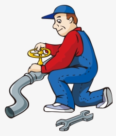 Cartoon Water Pipe Repairman Transprent Png Free - Plumber Clipart, Transparent Png, Transparent PNG