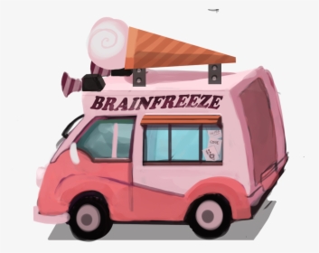 Transparent Clipart Of Ice Cream - Cartoon Ice Cream Truck Clear Background, HD Png Download, Transparent PNG