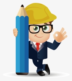 Material Engineering Vector Architectural Cartoon Engineer, HD Png Download, Transparent PNG