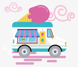 Transparent Ice Cream Truck Clipart - Ice Cream Car Clipart, HD Png Download, Transparent PNG