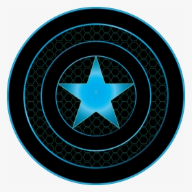 Awesome Black And Blue Neon Captain America Shield - Black Captain America Shield, HD Png Download, Transparent PNG