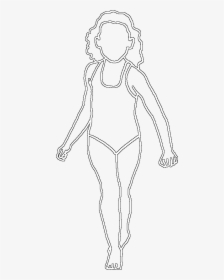 Silhouette Of Child Running - Line Art, HD Png Download, Transparent PNG