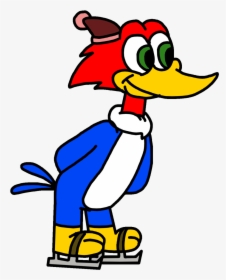 Woody Woodpecker Doing Ice Skating By Marcospower1996 - Duck, HD Png Download, Transparent PNG