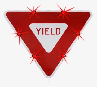 Electric Stop Signs Lighted - Orange Yield Sign, HD Png Download, Transparent PNG