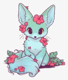 #naomilord #fox #fennecfox #green #floral #flowers - Naomi Lord Art Animals, HD Png Download, Transparent PNG
