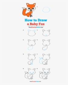 How To Draw Baby Fox - Fox Drawing Easy Step By Step, HD Png Download, Transparent PNG