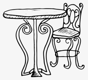 Bistro And Chair Stamp - Cafe Table In Paris Drawing, HD Png Download, Transparent PNG