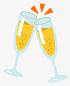 Champagne Glass Wine Glass New Year Champagne Emoji - New Year 2019 Emoji, HD Png Download, Transparent PNG