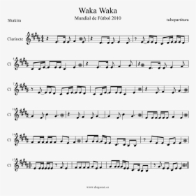 Tubescore Sheet Music Waka Waka For Clarinet - Waka Waka Notes For Piano, HD Png Download, Transparent PNG