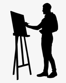 Silhouette, Artist, Drawing, Standing, Painter - Silhouette Of Artist Painting, HD Png Download, Transparent PNG