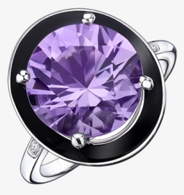 Amethyst Transparent White Diamond - Engagement Ring, HD Png Download, Transparent PNG