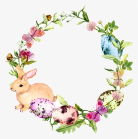 Easter Printed Designs - Easter Wreath Watercolour, HD Png Download, Transparent PNG