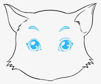How To Draw Cat Face - Cat Face Picture Drawing, HD Png Download, Transparent PNG