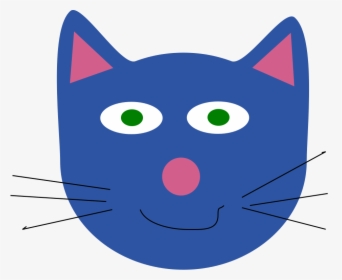 Blue Cat Face Clipart, HD Png Download, Transparent PNG