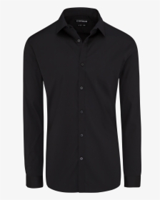 Black Cyrus Slim Dress Shirt By Connor - Black Long Sleeve Button Down Png, Transparent Png, Transparent PNG
