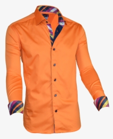 Check Shirt Png Pics - Orange Party Wear Shirt, Transparent Png, Transparent PNG