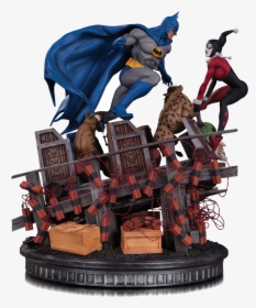 Dc Direct Batman Vs Harley Quinn Battle Diorama Toyslife - Batman Vs Harley Quinn Battle Statue, HD Png Download, Transparent PNG