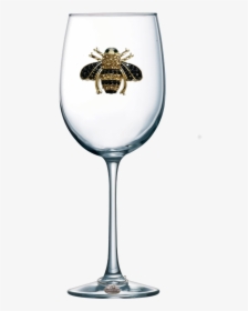 Bee Jeweled Stemmed Wine Glass - Etching Wine Glass Mom, HD Png Download, Transparent PNG