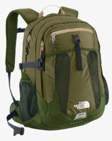 Download This High Resolution Backpack Png Clipart - North Face Olive Green Backpack, Transparent Png, Transparent PNG