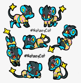 Katzey Luxray Sticker Batch Clipart , Png Download - Cartoon, Transparent Png, Transparent PNG
